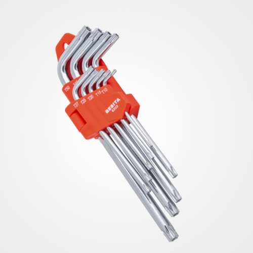 Juego De 9 Llaves Hexagonales Torx Perforadas Extendidas